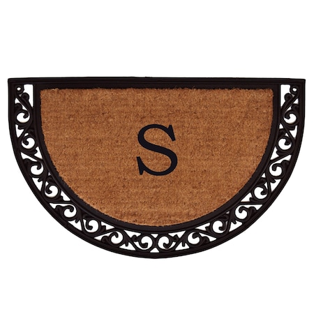 Calloway Mills Monogram Door Mat, Black, Natural, 18 in W x 30 in L 100101830S